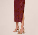 Off Shoulder Burnout Velvet Midi Dress In Amber 5