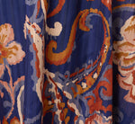 Long Sleeve Paisley Stripe Short Dress In Blue Multi 7