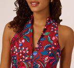 Sleeveless Paisley Wrap Skirt Short Dress In Brown Multi 4