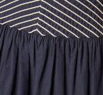 Drop Waist Chevron Cotton Midi Sundress In Navy Ivory 7