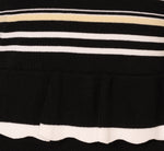 Off Shoulder Bell Sleeve Stretch Midi Dress In Ivory Black 6