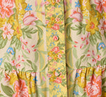 Bell Sleeve Vintage Floral Print Short Dress In Pale Yellow 6