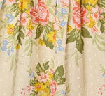 Cotton Vintage Floral Midi Sundress In Pale Yellow 7