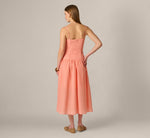 Drop Waist Seersucker Beaded Strap Sundress In Coral 6