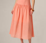 Drop Waist Seersucker Beaded Strap Sundress In Coral 5