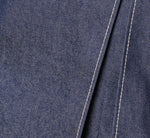 Stretch Denim Belted Overlay Romper In Dark Ink 6