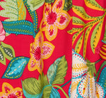 Bishop Sleeve Tropical Floral Short Dress In Red Multi 6
