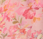 Strapless Floral Organza Pleated Short Dress In Pink Multi 8