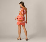 One Shoulder Bell Sleeve Paisley Short Dress In Pink Multi 5