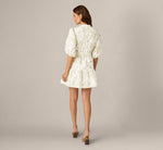 Cotton Floral Eyelet Belted Short Dress In Ivory Sage 6