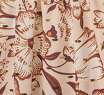 Long Sleeve Off Shoulder Floral Print Cotton Dress In Ecru Chocolate 7
