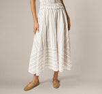 Smocked Seersucker Halter Midi Dress In Ivory Multi 4