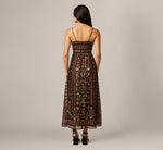 Floral Stripe Print Maxi Sundress In Black Multi 5