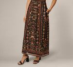 Floral Stripe Print Maxi Sundress In Black Multi 4