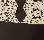Flutter Sleeve Lace Ruffle Hem Combo Dress In Black Ivory 6