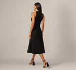Rib Knit Cutout A Line Midi Dress In Black 5
