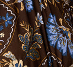 Short Sleeve Floral Scarf Print Ruffle Midi Dress In Brown Multi 6