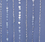 Plus Size Hand Beaded Illusion Faux Wrap Short Cocktail Dress In French Blue 6