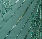 Floral Beaded Illusion Mermaid Gown In Green Slate 6