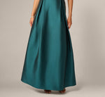 Sleeveless Taffeta Ball Gown With Beaded Bodice In Gem Green 4