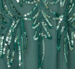 Beaded Mesh Long Dress In Green Slate 6