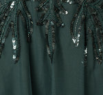 Beaded Mesh Long Dress In Jade Stone 6