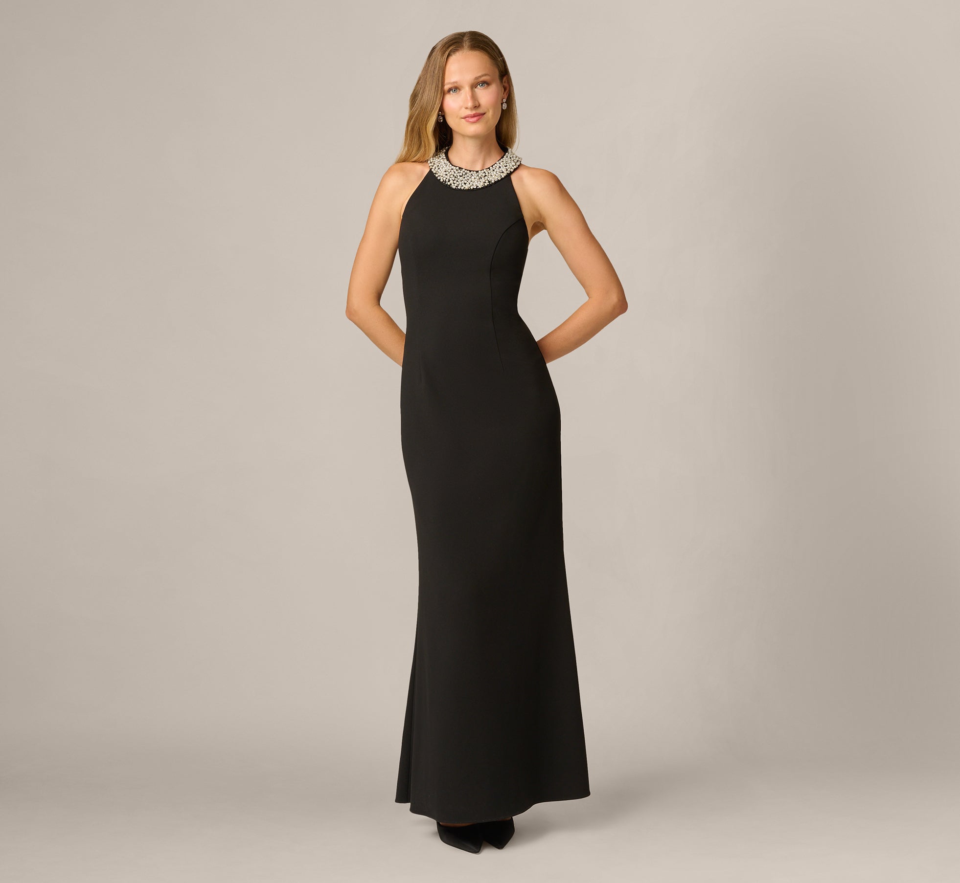 Black Pearl Halter Gown