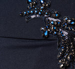 Bead Accent Crepe Halter Gown In Midnight 6