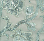 Off Shoulder Sequin Sheath Dress In Aqua Dust 7