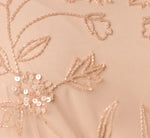 Plus Size Flutter Sleeve Blouson Beaded Gown In Blush 6