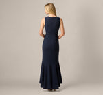 Sleeveless Ruffle Flounce Mermaid Gown In Midnight 5