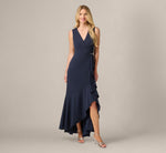 Sleeveless Ruffle Flounce Mermaid Gown In Midnight 2
