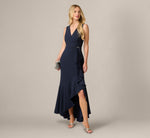 Sleeveless Ruffle Flounce Mermaid Gown In Midnight 1