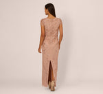 Short Sleeve Beaded Blouson Gown In Rose Gold 5