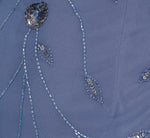 Short Sleeve Illusion Floral Beaded Sheath Dress In French Blue 6