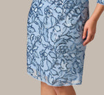 Plus Size Three Quarter Sleeve Stretch Sequin Sheath Dress In Electric Ice 4