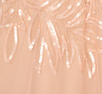 Short Sleeve Sequin Bead Midi Dress In Blush 6