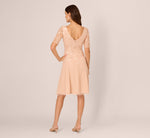 Short Sleeve Sequin Bead Midi Dress In Blush 5