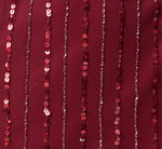 Surplice Bead Mesh Dress In Mahogany 7