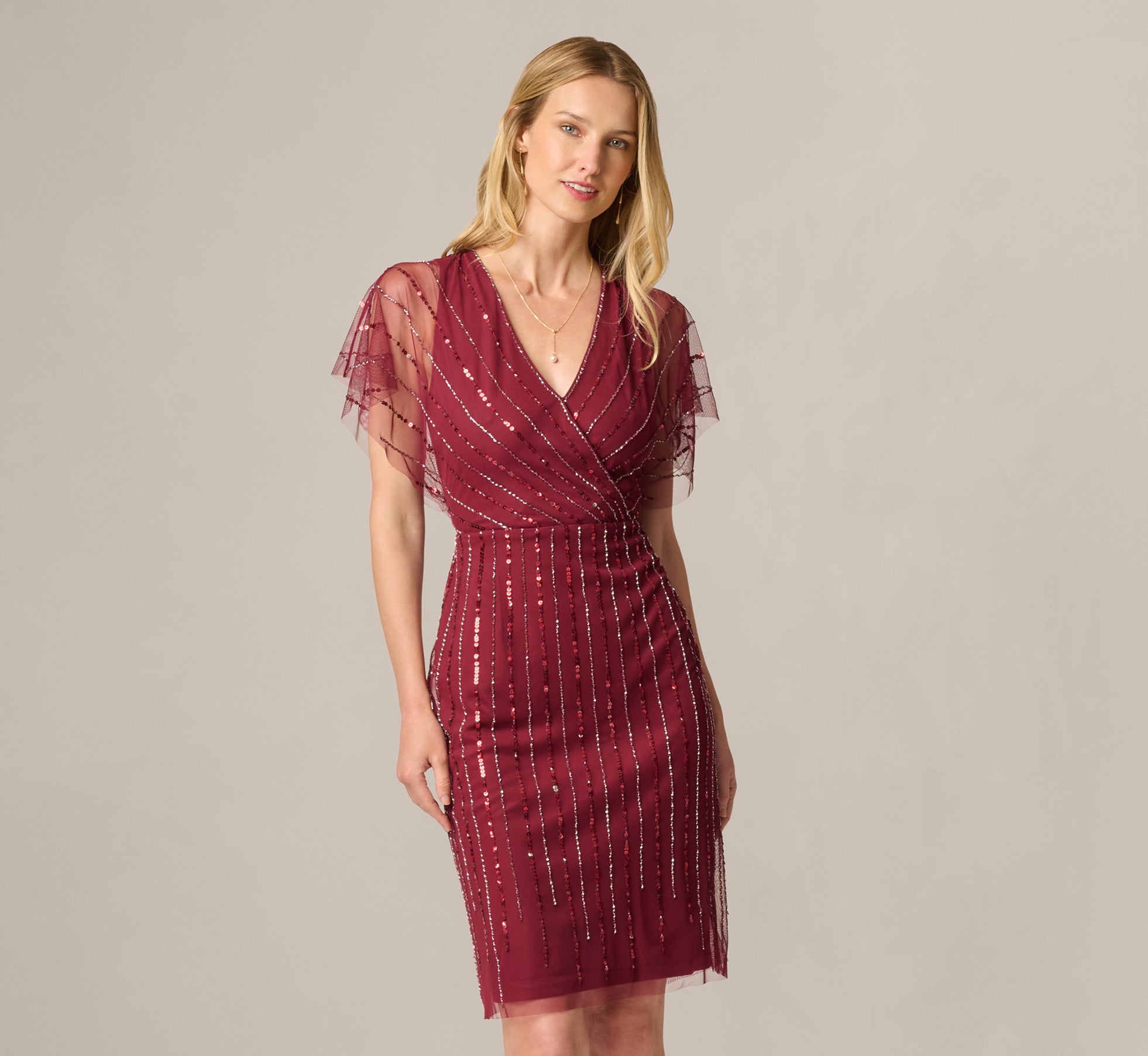 adrianna papell beaded cocktail dress Adrianna Papell Sequin Cocktail Dress