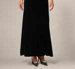 Pearly Collar Velvet Halter Gown In Black 4