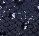 Short Sleeve Sequin Combo High Low Dress In Light Navy 6