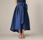 Short Sleeve Sequin Combo High Low Dress In Light Navy 4