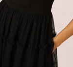 Sleeveless Midi Dress With Square Neck And Tiered Skirt In Black 7