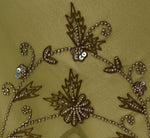 Vintage Beaded Midi Fairy Dress With Sharkbite Hem In Olive 6