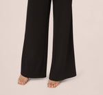 Colorblock Crepe Strapless Jumpsuit With Bow Accent In Black White 5