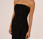 Strapless Knit Crepe Blazer Midi Dress In Black 3