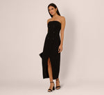 Strapless Knit Crepe Blazer Midi Dress In Black 1
