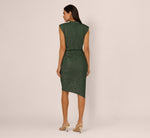 Sleeveless Metallic Knit Asymmetrical Dress In Jungle 5