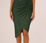 Sleeveless Metallic Knit Asymmetrical Dress In Jungle 3